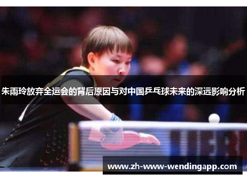 朱雨玲放弃全运会的背后原因与对中国乒乓球未来的深远影响分析