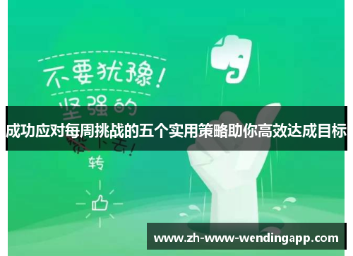成功应对每周挑战的五个实用策略助你高效达成目标 成功应对每周挑战的五个实用策略助你高效达成目标